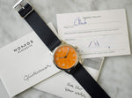 SOLD OUT: Nomos Club 38.5MM Manual Wind Nato Strap Box and Papers NEW 2022 Orange - WearingTime Luxury Watches