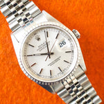 SOLD OUT: Rolex Datejust 16220 36MM Quickset Jubilee Engine-Turned 3135 Silver Steel Box 1999 - WearingTime Luxury Watches