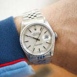 SOLD OUT: Rolex Datejust 16220 36MM Quickset Jubilee Engine-Turned 3135 Silver Steel Box 1999