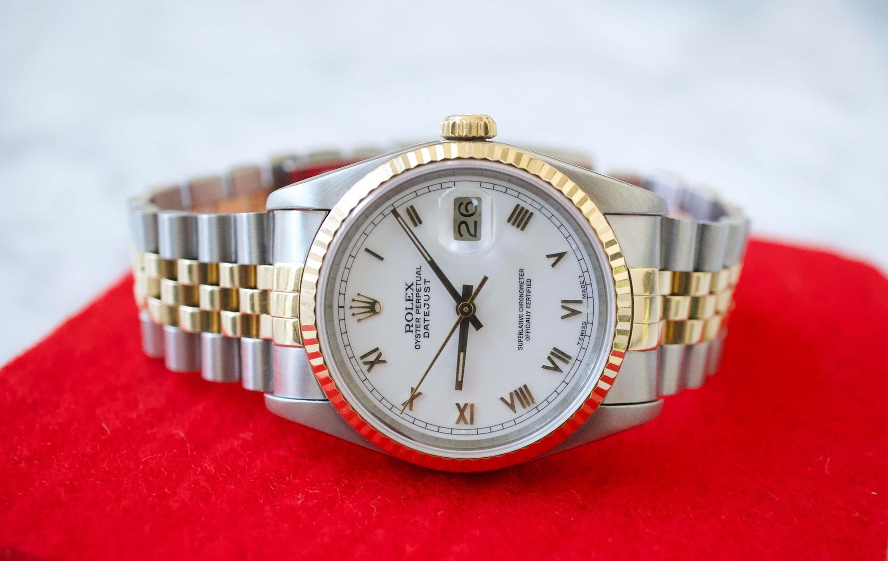 SOLD OUT: Rolex Datejust 16233 36MM Jubilee White Dial with Box and Papers - WearingTime Luxury Watches