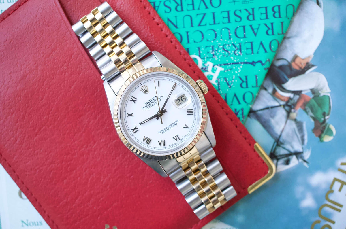 SOLD OUT: Rolex Datejust 16233 36MM Jubilee White Dial with Box and Papers - WearingTime Luxury Watches