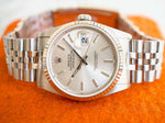 SOLD OUT: Rolex Datejust 16234 36MM Silver Quickset Jubilee 18K Gold Fluted 3135 Steel Box Manuals - WearingTime Luxury Watches