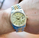 SOLD OUT: Rolex Datejust 36MM 16013 Automatic Jubilee Two Tone Champagne Box