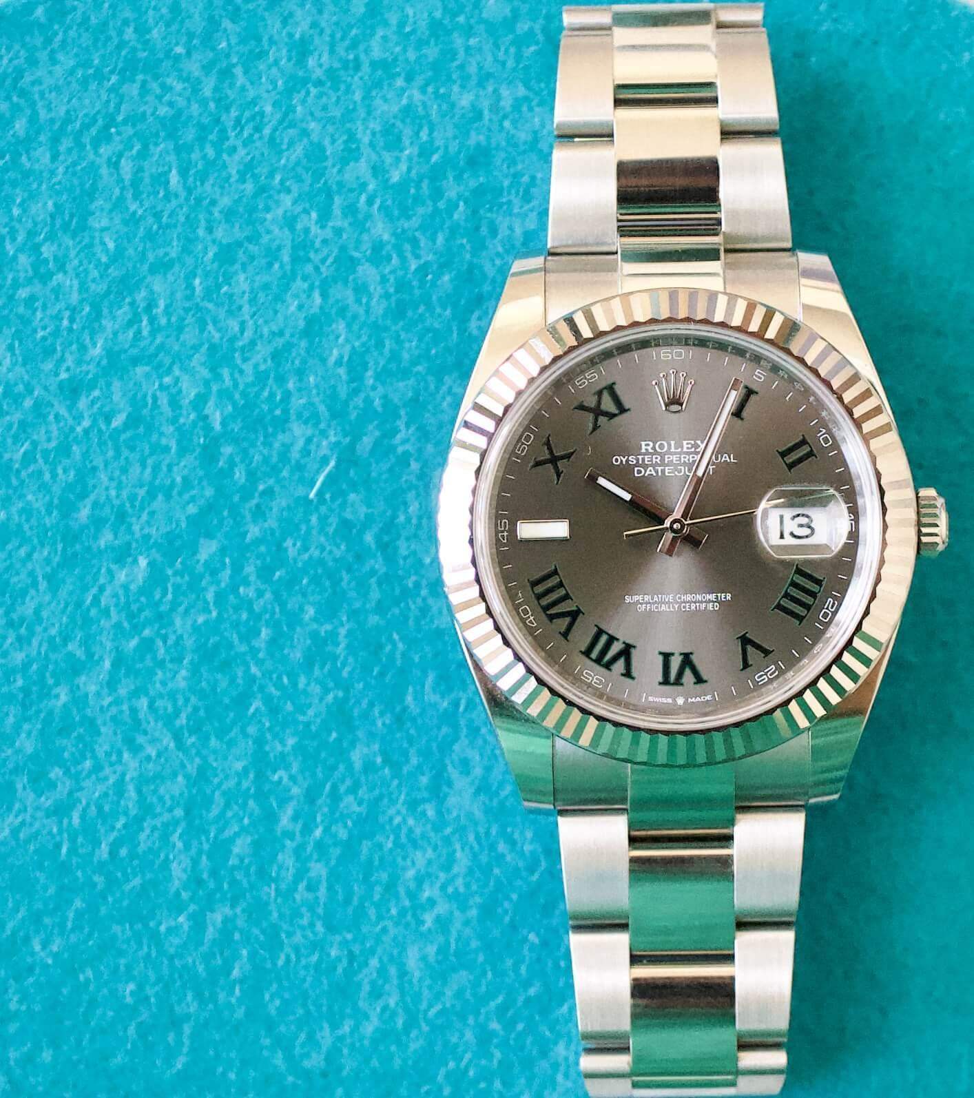 SOLD OUT: Rolex Datejust 41 Wimbeldon 126334 Box and Papers 2022 18K Bezel - WearingTime Luxury Watches