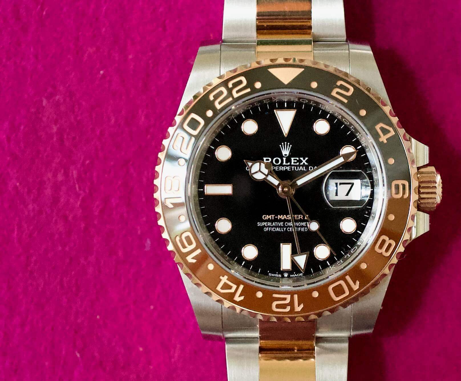 SOLD OUT: Rolex GMT-Master II ROOT BEER Two Tone 18K Gold and Steel 2022 Box and Papers CERAMIC - WearingTime Luxury Watches