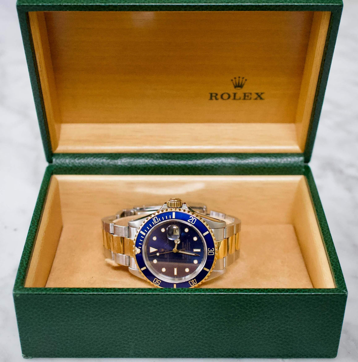 SOLD OUT: Rolex Submariner Date 16613 40MM 1993 Box 18K Yellow Gold and Steel - WearingTime Luxury Watches