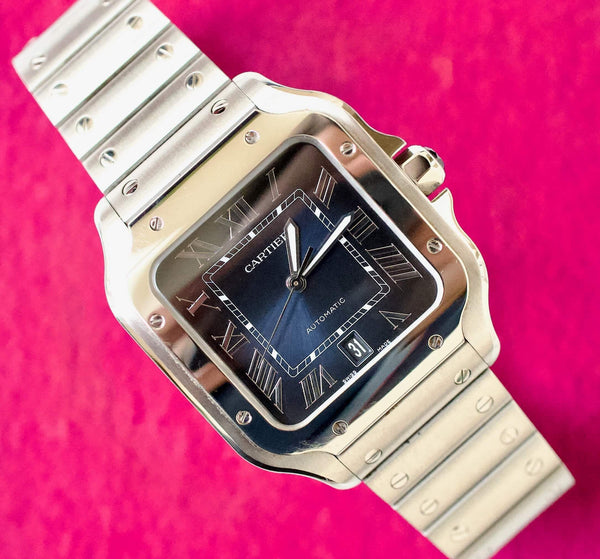 SOLDOUT: Cartier Santos De Cartier Large WSSA0030 39.8MM Automatic Smartlink QuickSwitch BLUE Steel 2021 Papers Factory Warranty
