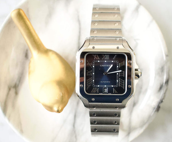 SOLDOUT: Cartier Santos De Cartier Large WSSA0030 39.8MM Automatic Smartlink QuickSwitch BLUE Steel 2021 Papers Factory Warranty
