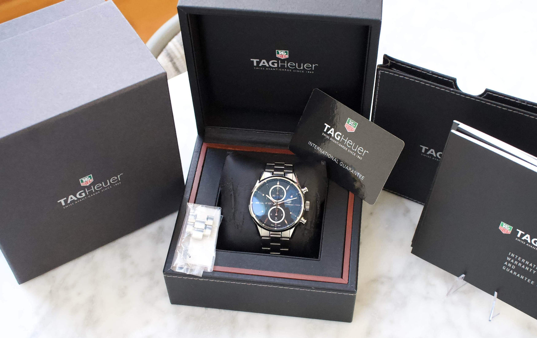 TAG Heuer Carrera Calibre 1887 Chronograph 41MM CAR2110.BA0720 Factory Box Manuals and Warranty Card - WearingTime Luxury Watches