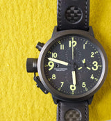SOLDOUT: U-Boat Flightdeck 55MM Chronograph Left Handed Left Crown PVD Case