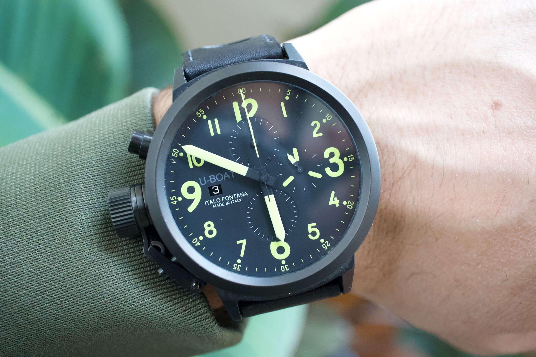U-Boat Flightdeck 55MM Chronograph Left Handed Left Crown PVD Case - WearingTime Luxury Watches