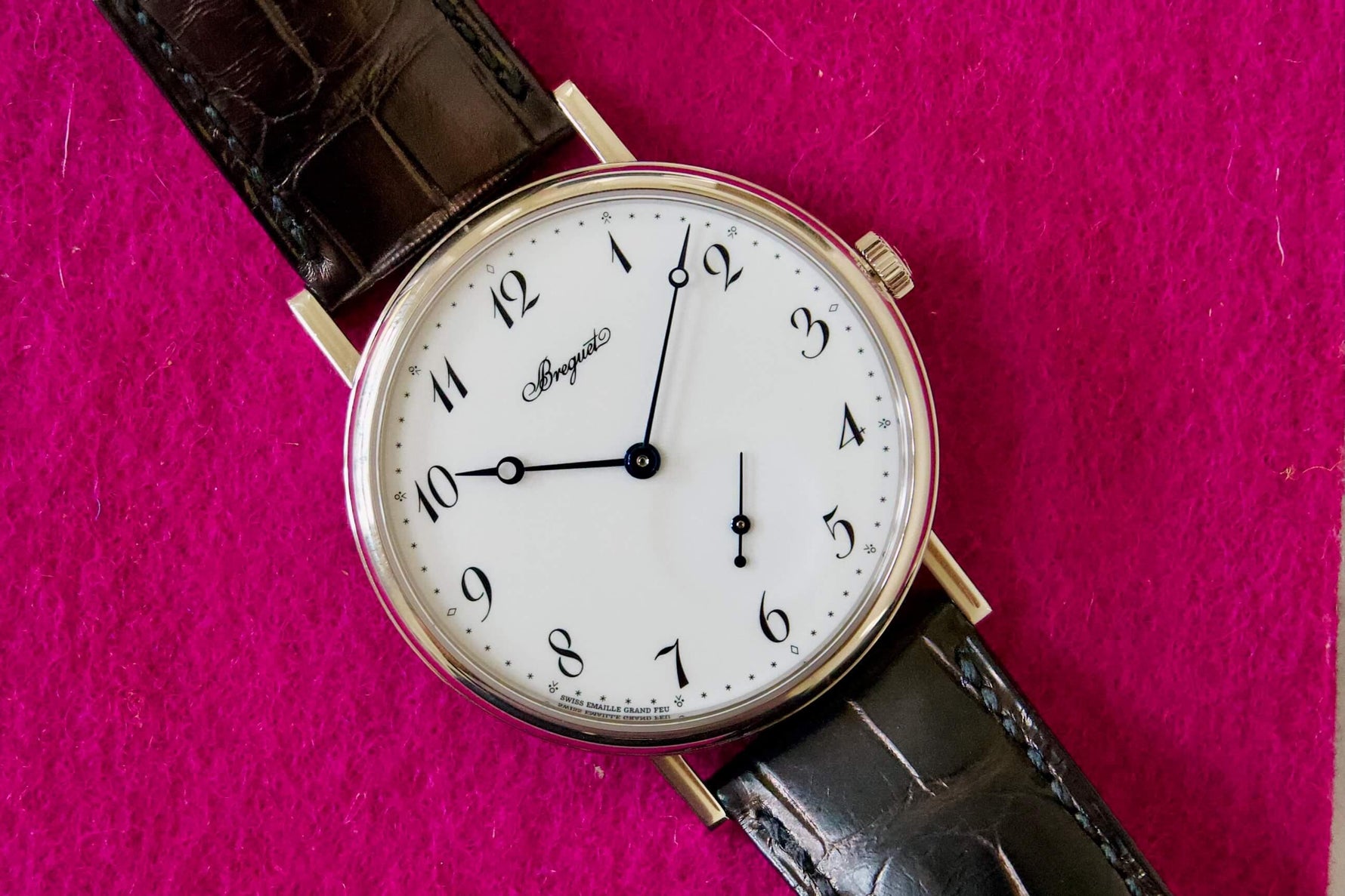 Breguet Classique Automatic Grand Feu Enamel Men's Watch 7147BB/29/9WU White Gold Papers - WearingTime Luxury Watches