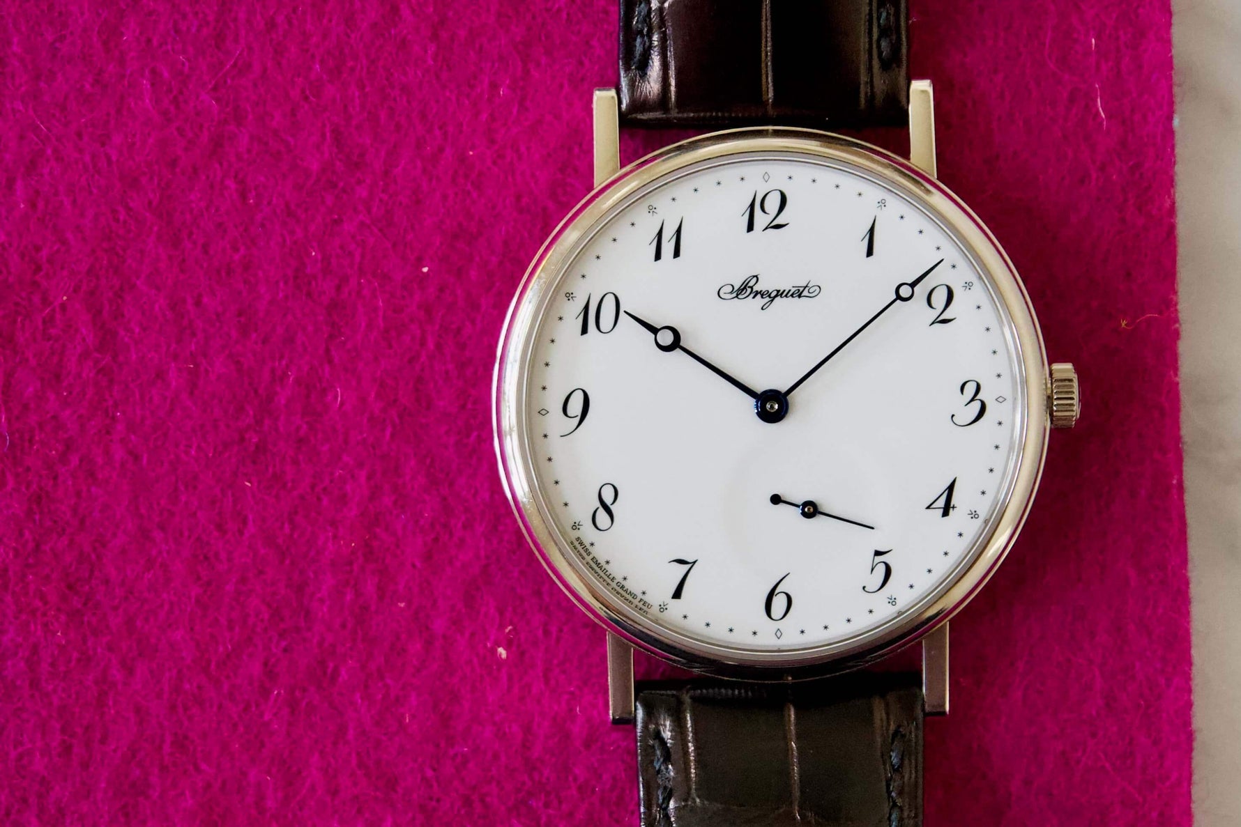 Breguet Classique Automatic Grand Feu Enamel Men's Watch 7147BB/29/9WU White Gold Papers - WearingTime Luxury Watches