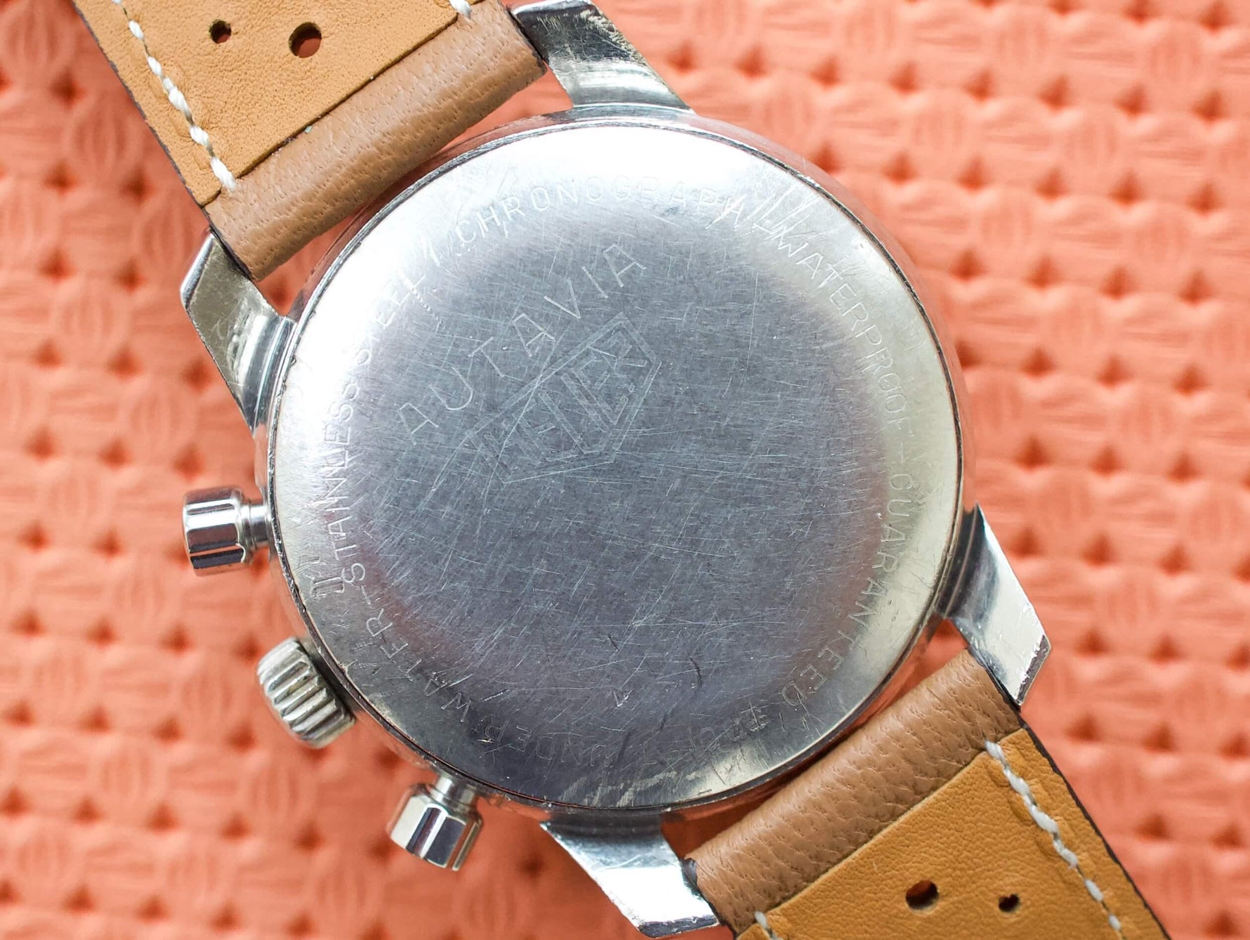 Heuer Autavia 7763C 40MM Vintage Racing Chronograph Black Steel 1968 - WearingTime Luxury Watches