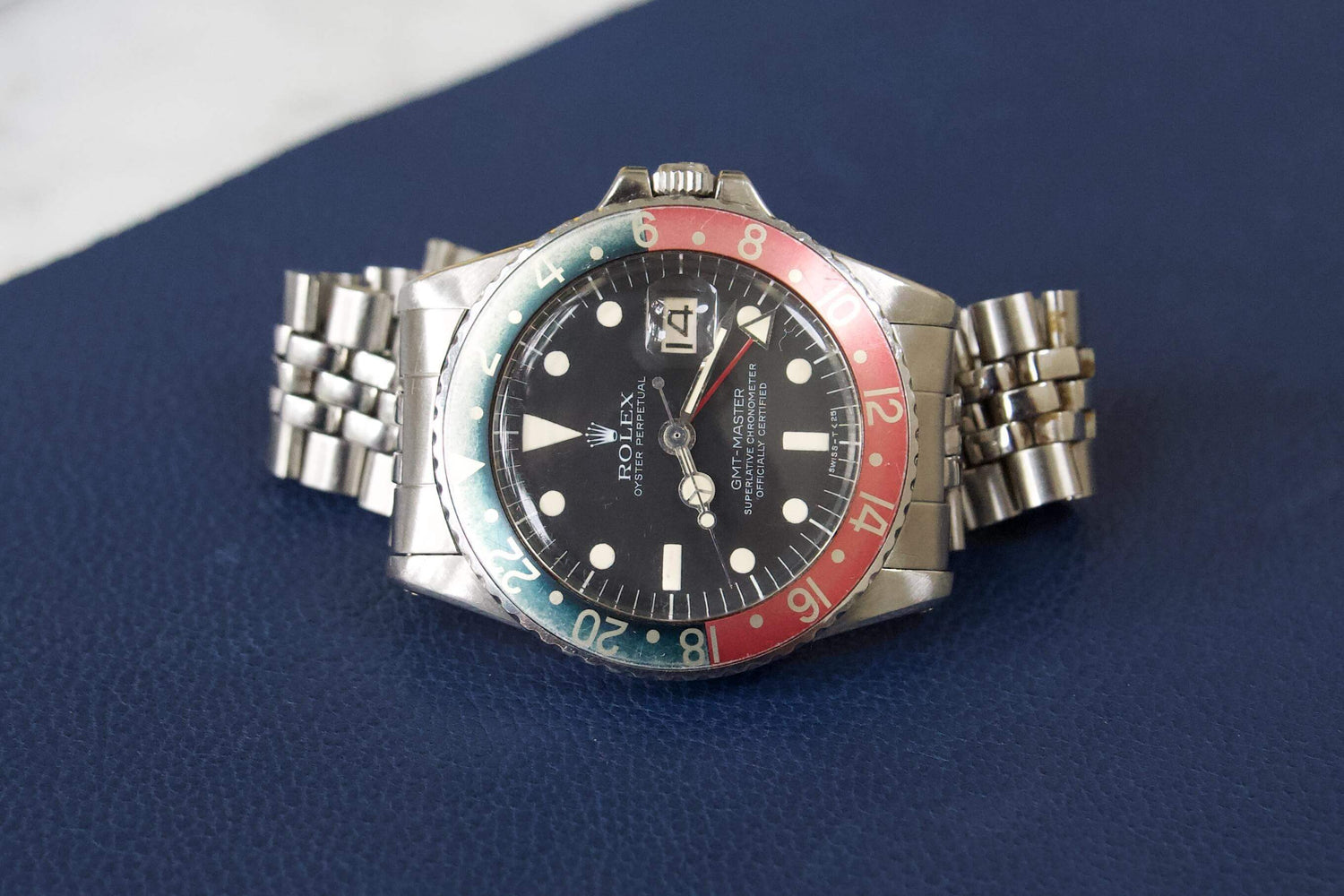 Rolex 1675 PEPSI GMT 1969 Faded Ghost Bezel Jubilee Band Vintage - WearingTime Luxury Watches