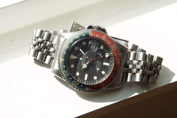 SOLDOUT: Rolex 1675 PEPSI GMT 1969 Faded Ghost Bezel Jubilee Band Vintage