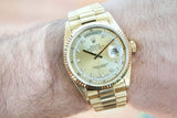 SOLD OUT: Rolex Day Date 1986 President Ref. 18038 Factory String Diamond Dial Tight Band Day-Date( Serviced 2023)