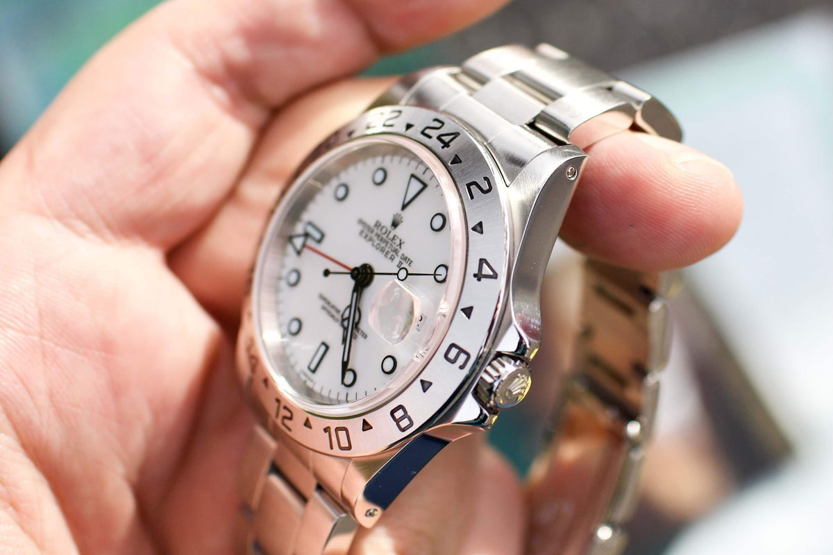 Rolex Explorer II POLAR SWISS ONLY Dial Ref 16570 Box and Papers - WearingTime Luxury Watches