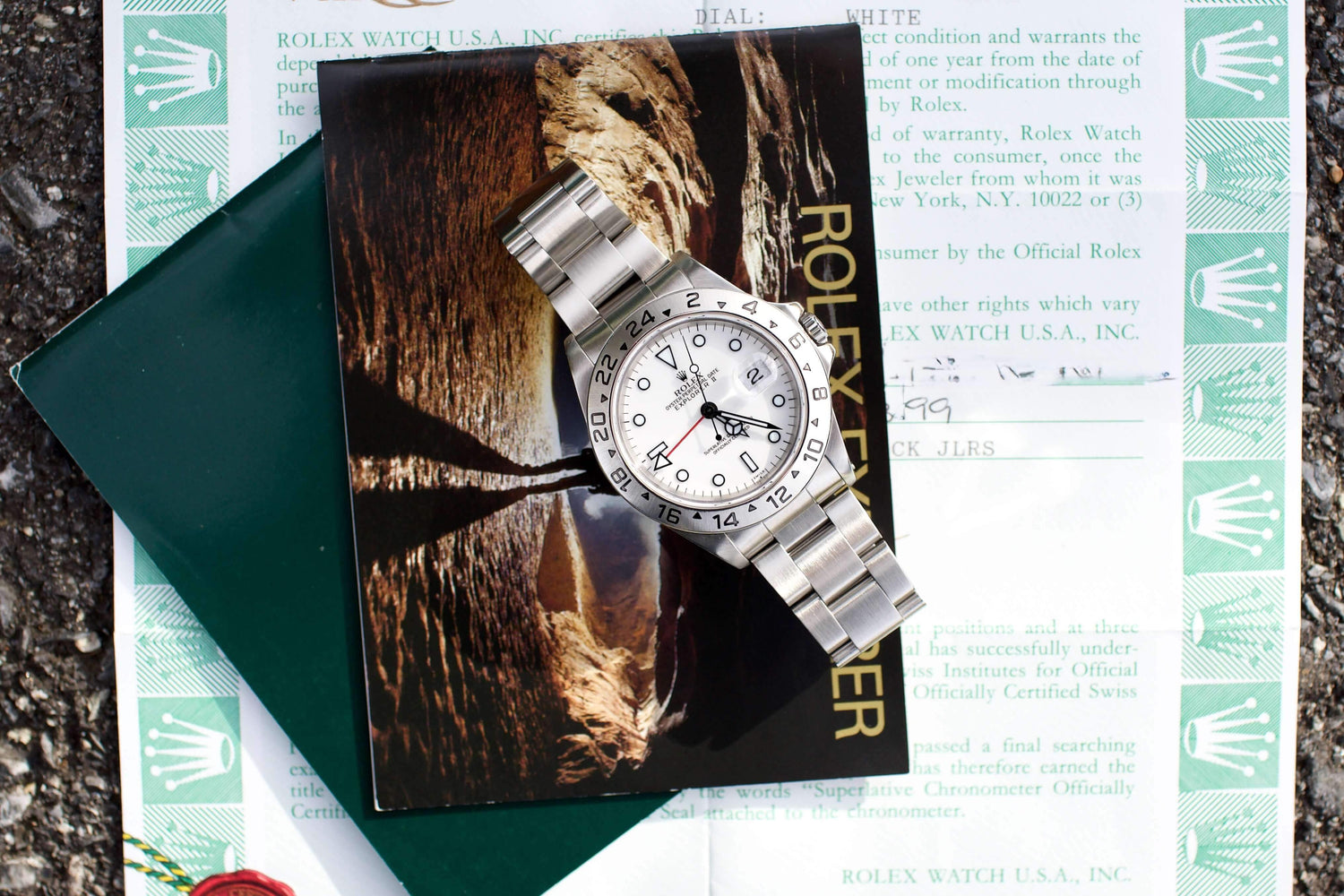 Rolex Explorer II POLAR SWISS ONLY Dial Ref 16570 Box and Papers - WearingTime Luxury Watches