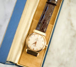 SOLD OUT: 1952 Omega Seamaster 14324 Hooded Lugs 18K Solid Gold 34mm - WearingTime Luxury Watches