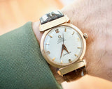 SOLD OUT: 1952 Omega Seamaster 14324 Hooded Lugs 18K Solid Gold 34mm
