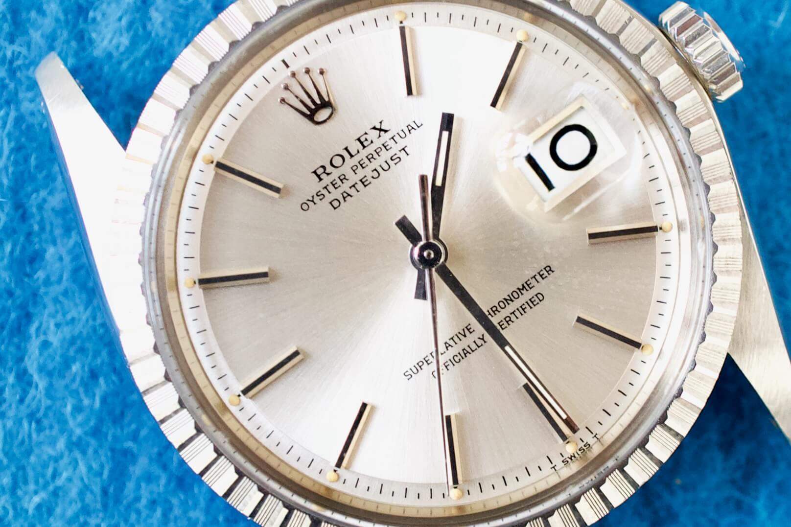 SOLD OUT: 1978 Rolex Vintage Datejust Ref 1603 36mm Engine Turned Bezel Jubilee Bracelet - WearingTime Luxury Watches