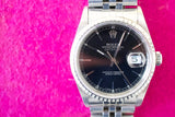 SOLD OUT: 1997 Rolex Datejust Steel 36mm Jubilee 16220 U series Black Dial Box