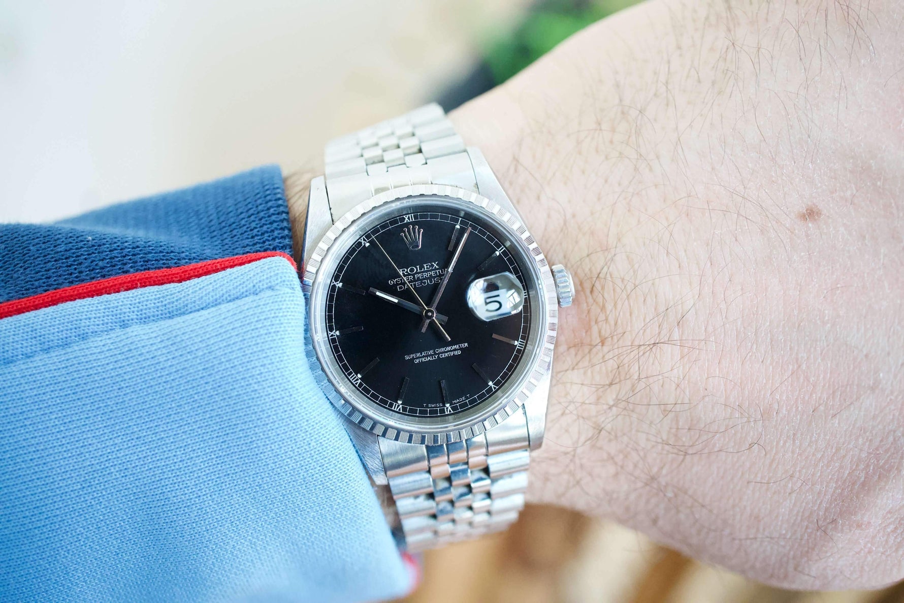 SOLD OUT: 1997 Rolex Datejust Steel 36mm Jubilee 16220 U series Black Dial Box - WearingTime Luxury Watches