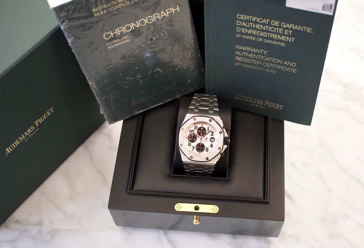 Sold Out: Audemars Piquet Royal Oak Offshore 26170ST 42MM Chronograph White Steel Box and Papers 2018 - WearingTime Luxury Watches