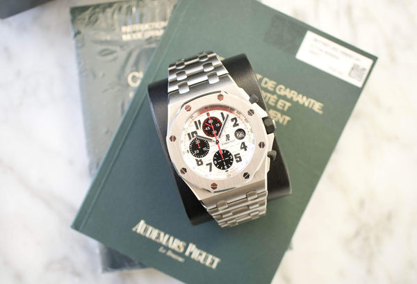 Sold Out: Audemars Piquet Royal Oak Offshore 26170ST 42MM Chronograph White Steel Box and Papers 2018