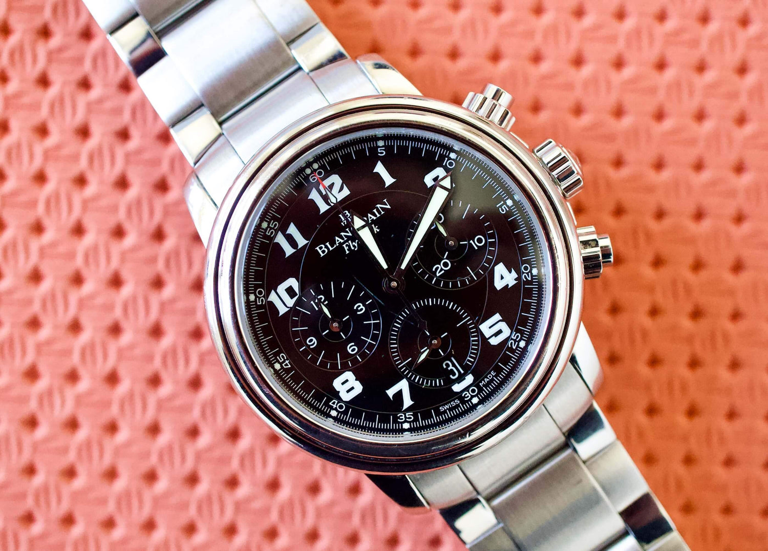 SOLD OUT: Blancpain Leman Flyback 38mm Chronograph 2185-F Steel Bracelet Box Papers 2185F - WearingTime Luxury Watches