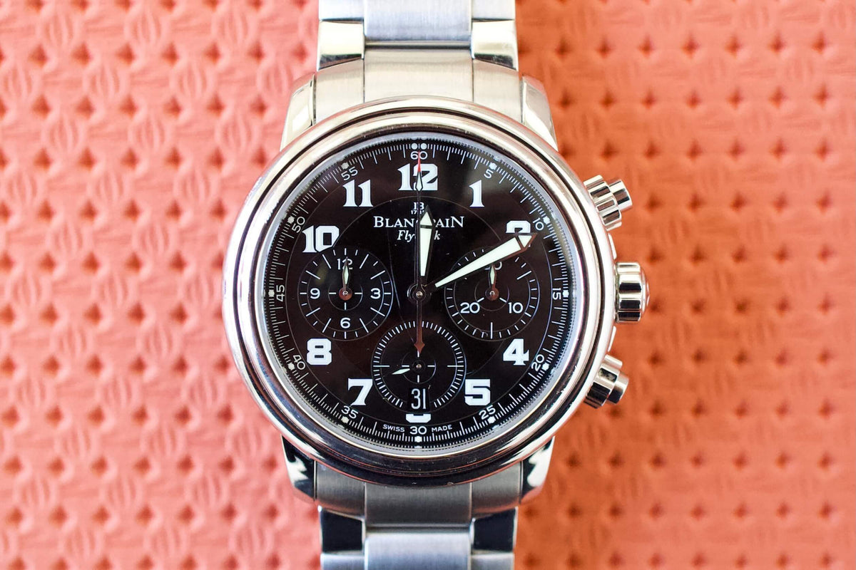 SOLD OUT: Blancpain Leman Flyback 38mm Chronograph 2185-F Steel Bracelet Box Papers 2185F - WearingTime Luxury Watches