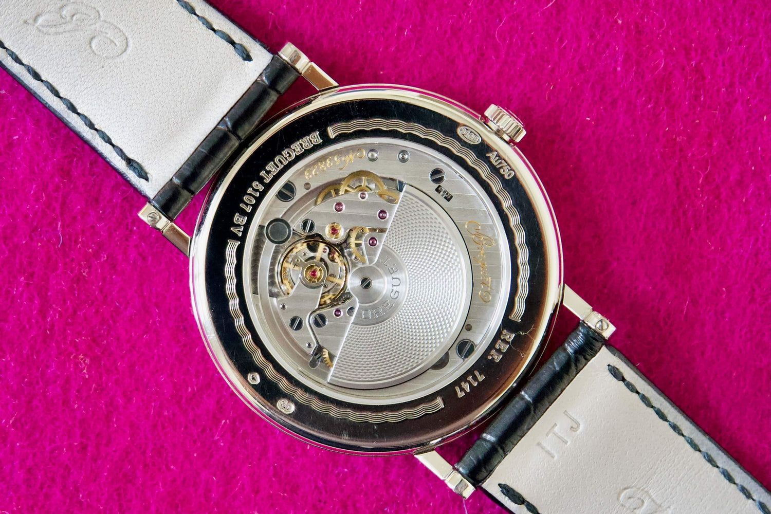 SOLD OUT: BREGUET CLASSIQUE 7147 GRAND FEU ENAMEL DIAL WHITE GOLD BOX PAPERS - WearingTime Luxury Watches