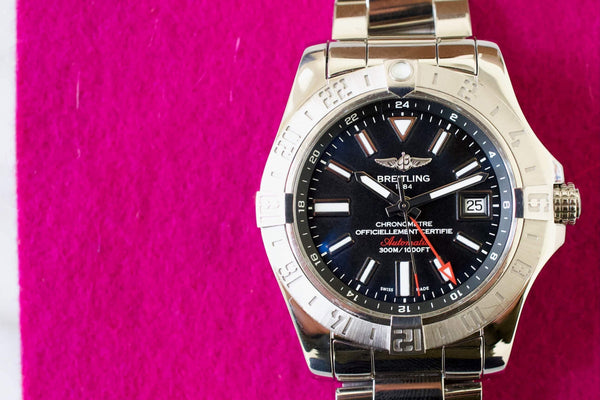 SOLD OUT: Breitling Avenger GMT A3239011 3 Timezones 300m Box and Papers 43mm Steel