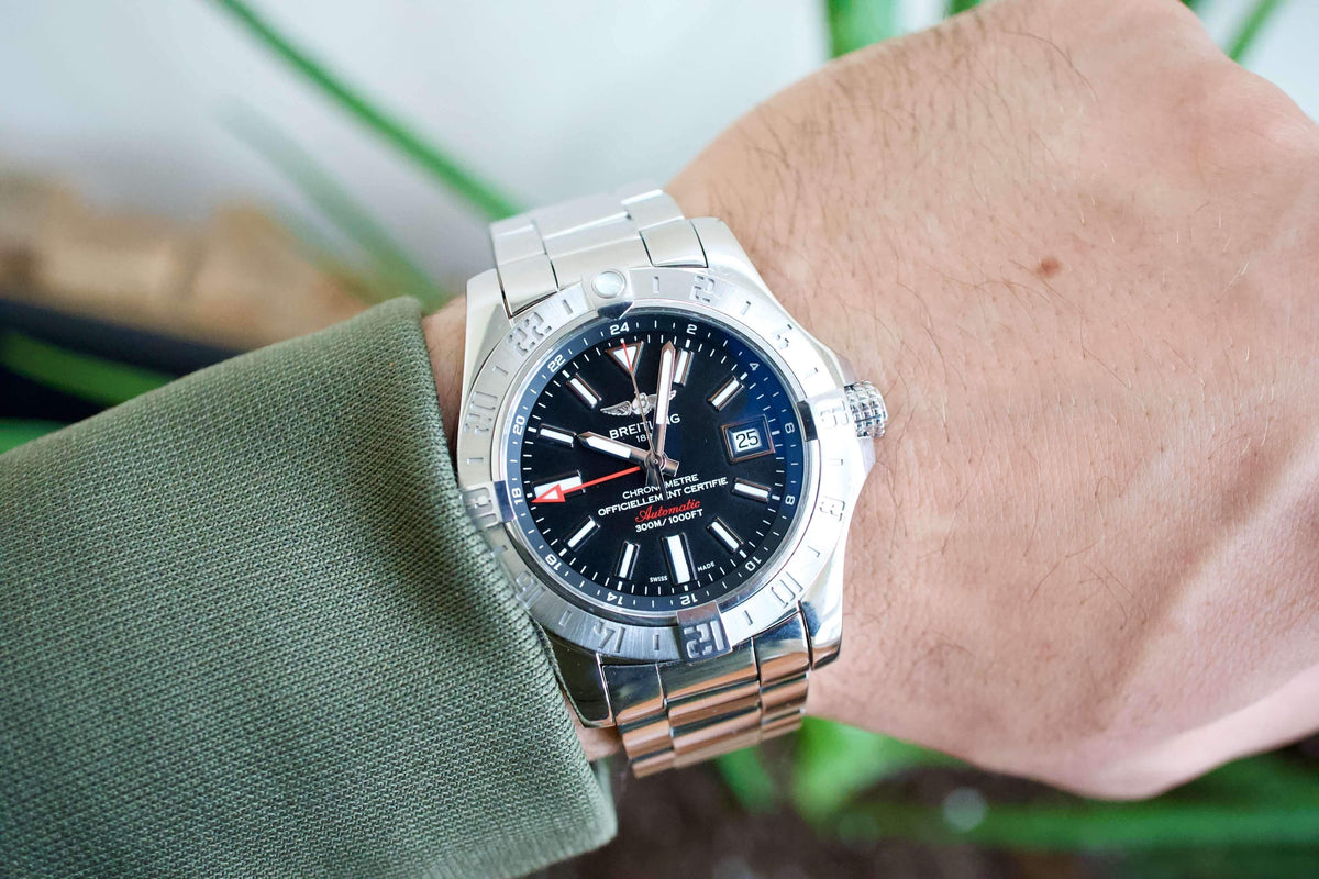 SOLD OUT: Breitling Avenger GMT A3239011 3 Timezones 300m Box and Papers 43mm Steel - WearingTime Luxury Watches