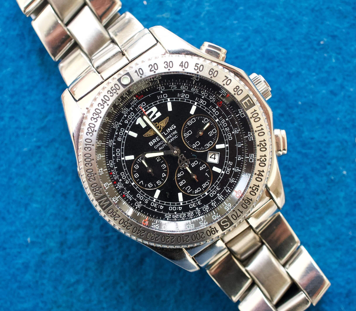 SOLD OUT: Breitling B2 43mm Chronograph Stainless Steel Black Dial A42362 Box and Papers - WearingTime Luxury Watches