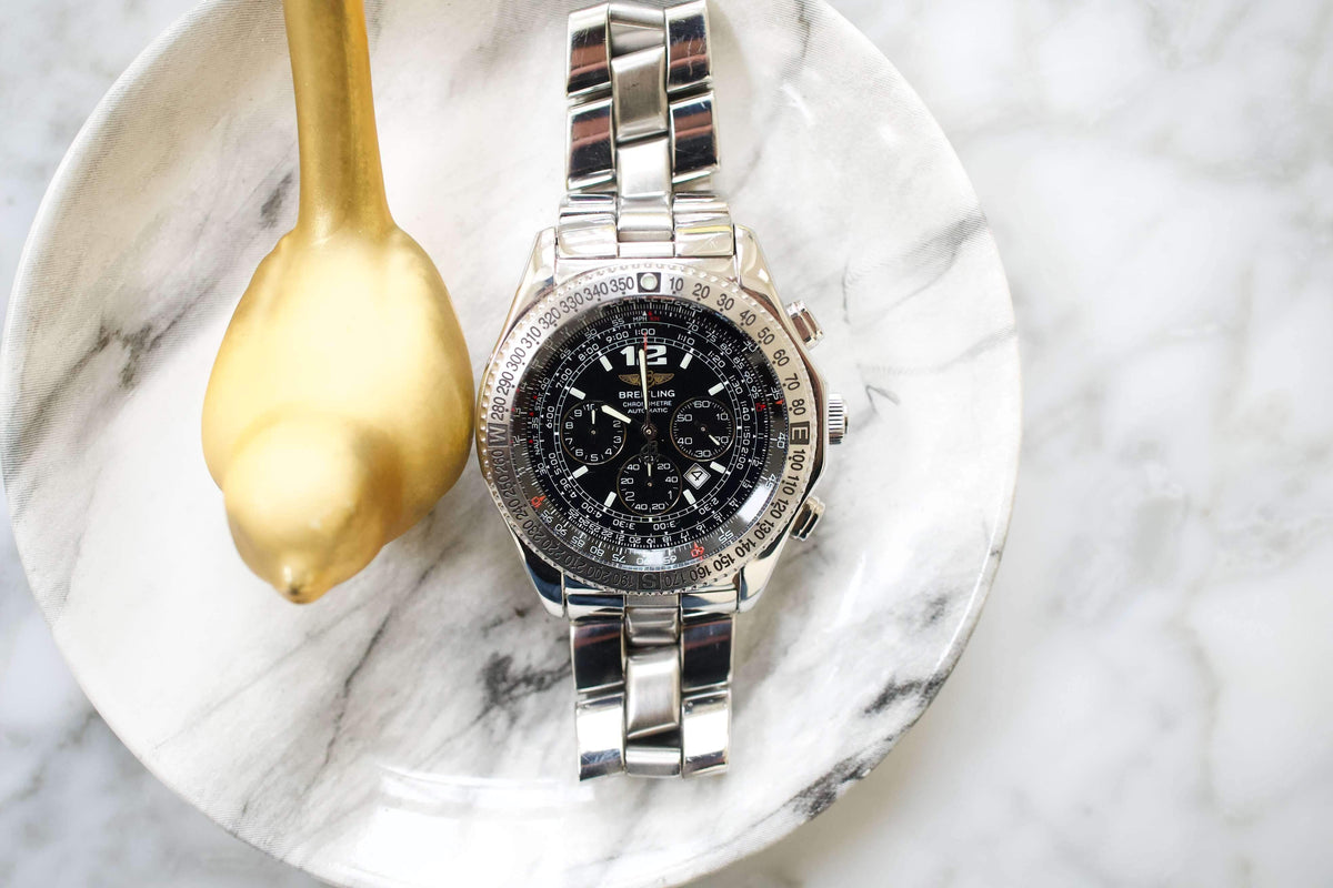 SOLD OUT: Breitling B2 43mm Chronograph Stainless Steel Black Dial A42362 Box and Papers - WearingTime Luxury Watches