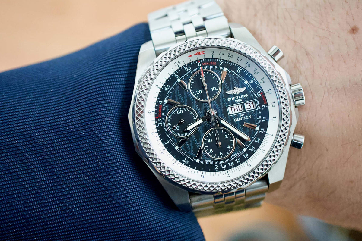 SOLD OUT: Breitling Bentley A13363 45mm Chronograph Continental GT Box Papers - WearingTime Luxury Watches
