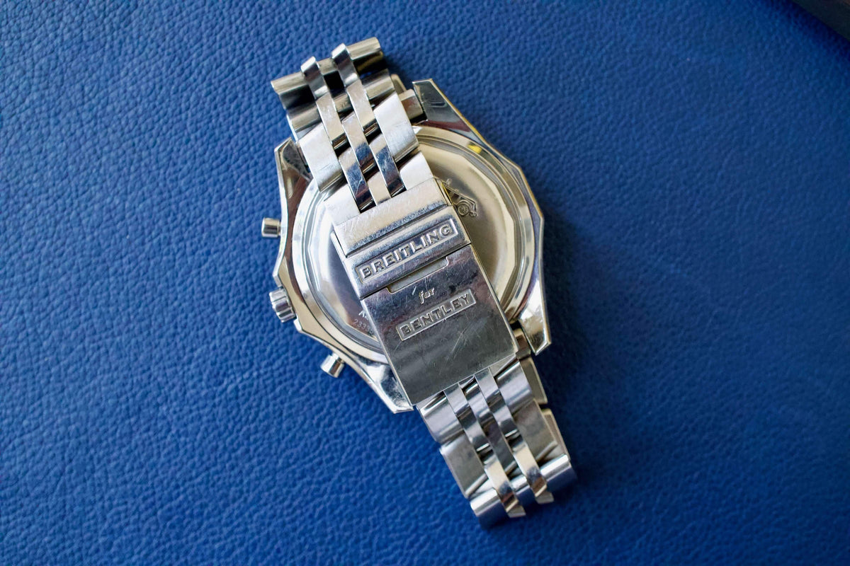 SOLD OUT: Breitling Bentley Chronograph Gray Stainless Steel Date 48mm Watch A25363 Box and Papers - WearingTime Luxury Watches