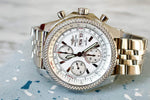 SOLD OUT: Breitling Bentley GT A13362 Chronograph 45mm Box and Papers White Steel Bracelet - WearingTime Luxury Watches