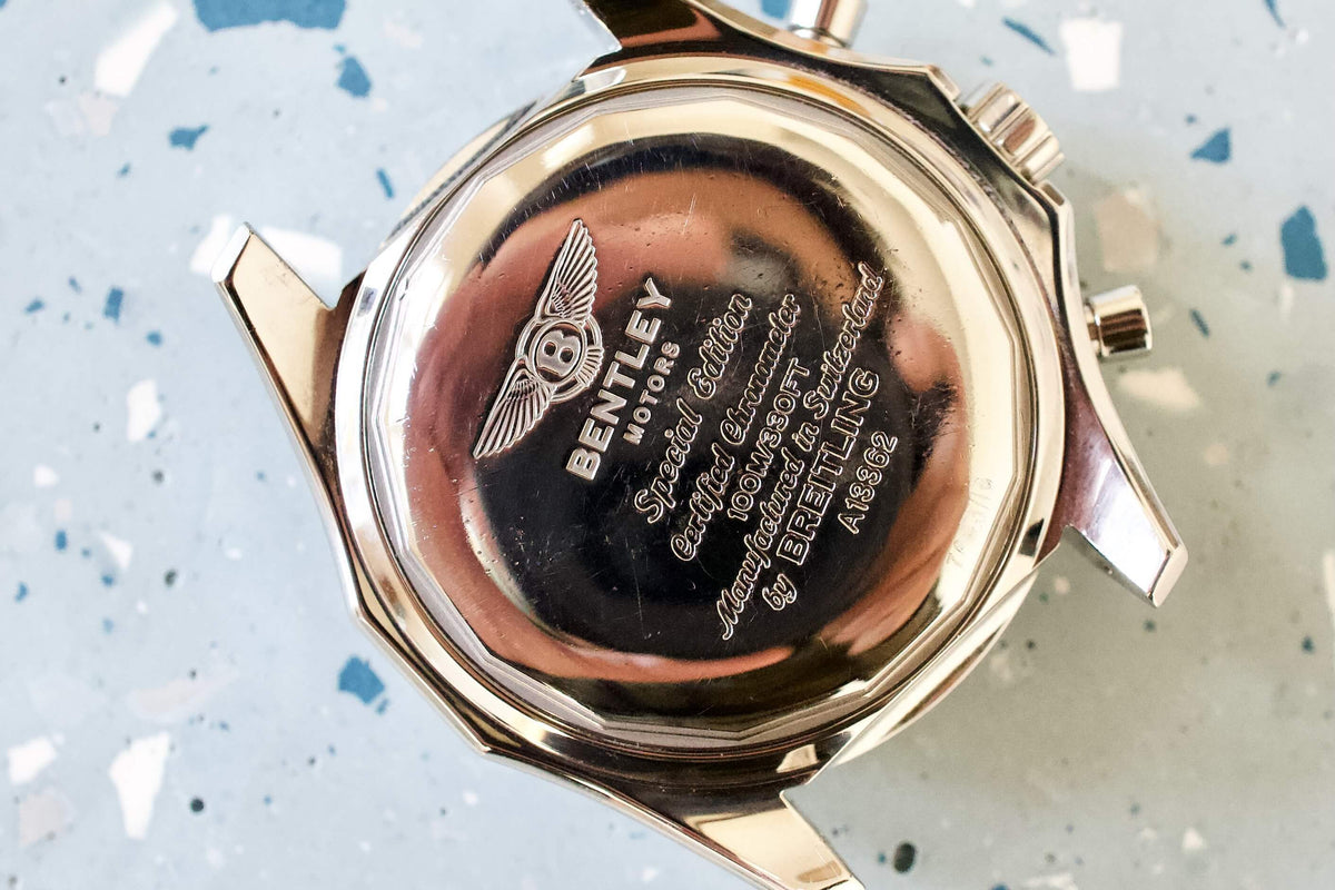 SOLD OUT: Breitling Bentley GT A13362 Chronograph 45mm Box and Papers White Steel Bracelet - WearingTime Luxury Watches
