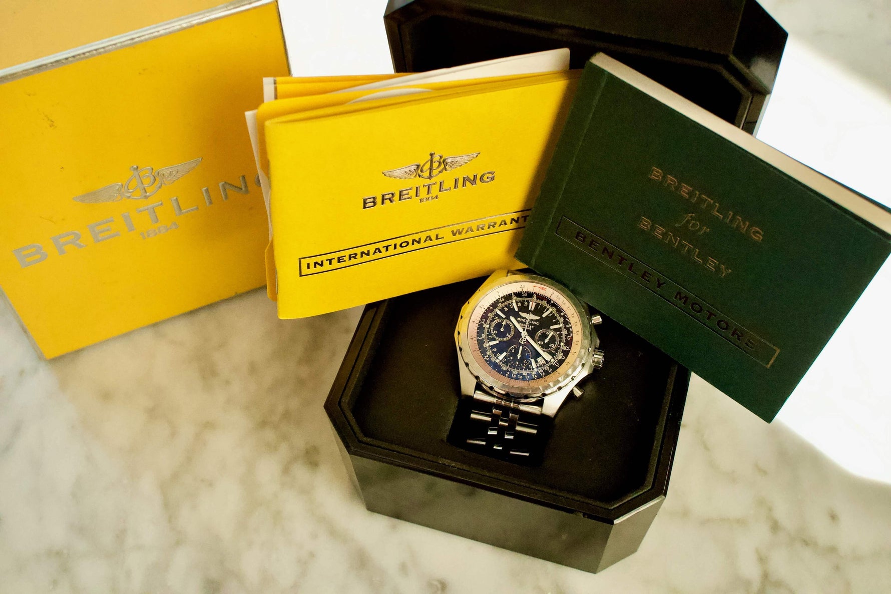 SOLD OUT: Breitling Bentley Motors T 47mm Chronograph Bracelet A25363 Box and Papers - WearingTime Luxury Watches