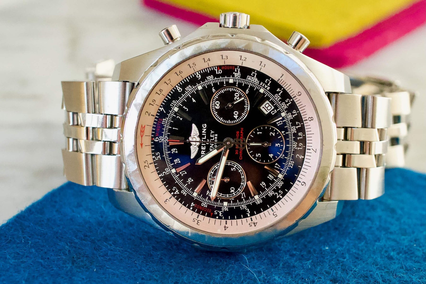 SOLD OUT: Breitling Bentley Motors T 47mm Chronograph Bracelet A25363 Box and Papers - WearingTime Luxury Watches