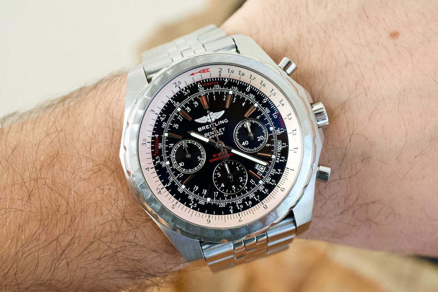SOLD OUT: Breitling Bentley Motors T 47mm Chronograph Bracelet A25363 Box and Papers - WearingTime Luxury Watches