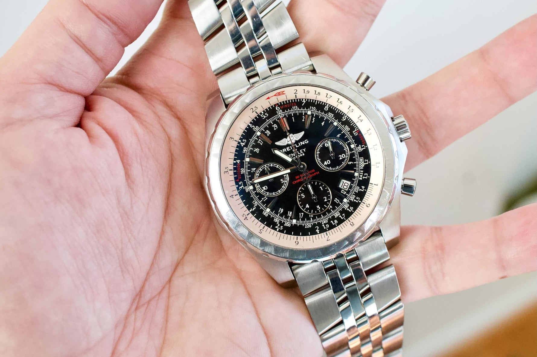SOLD OUT: Breitling Bentley Motors T 47mm Chronograph Bracelet A25363 Box and Papers - WearingTime Luxury Watches
