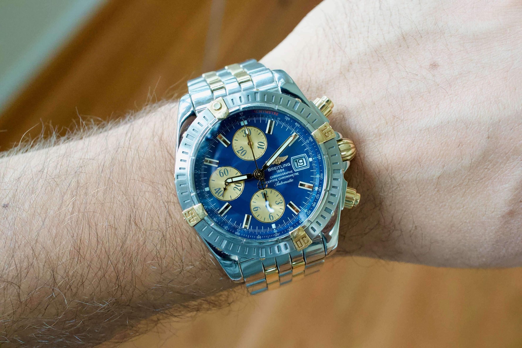 SOLD OUT: Breitling Chronomat Evolution B13356 Two Tone 44mm Box and Papers B1335611 - WearingTime Luxury Watches