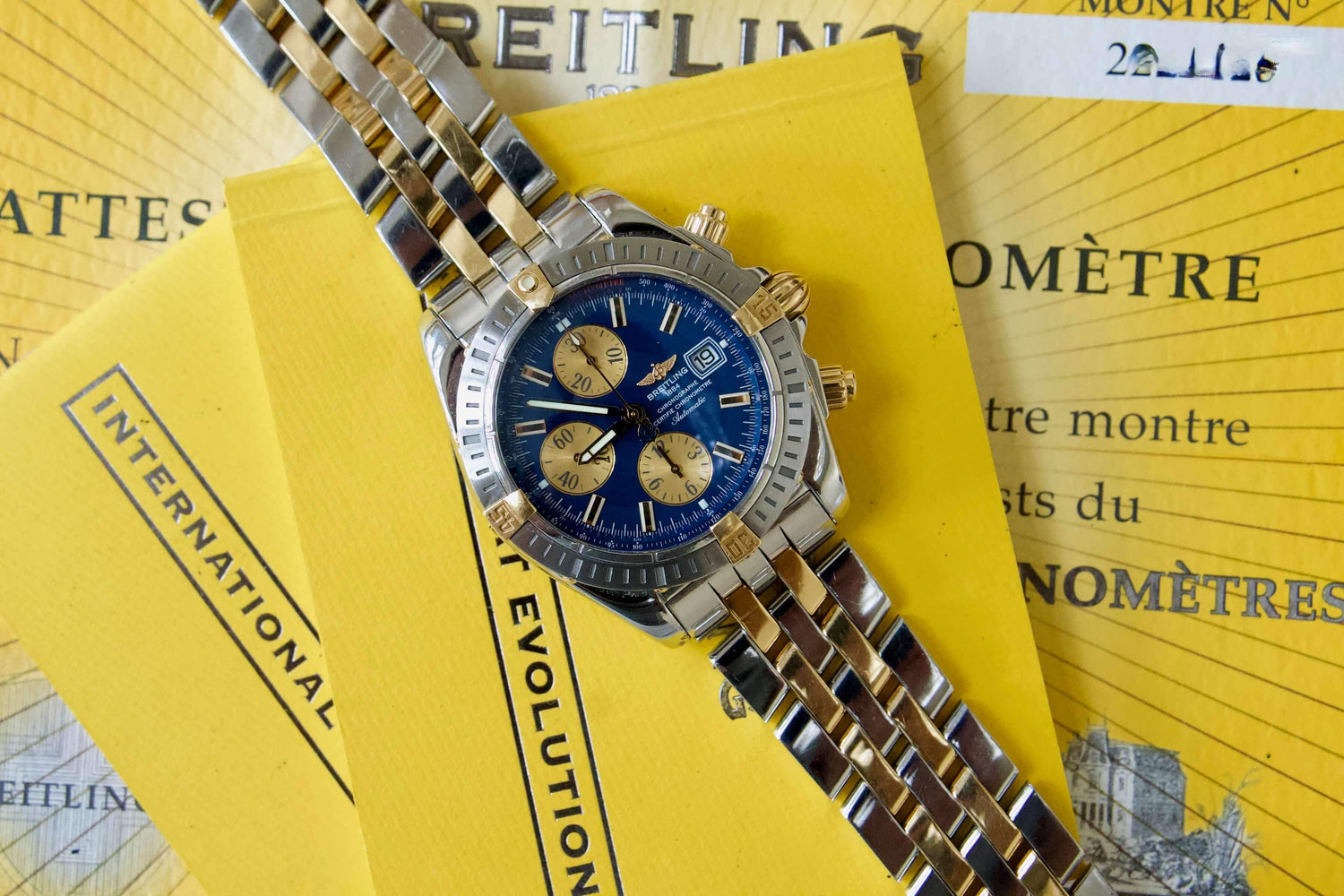 SOLD OUT: Breitling Chronomat Evolution B13356 Two Tone 44mm Box and Papers B1335611 - WearingTime Luxury Watches