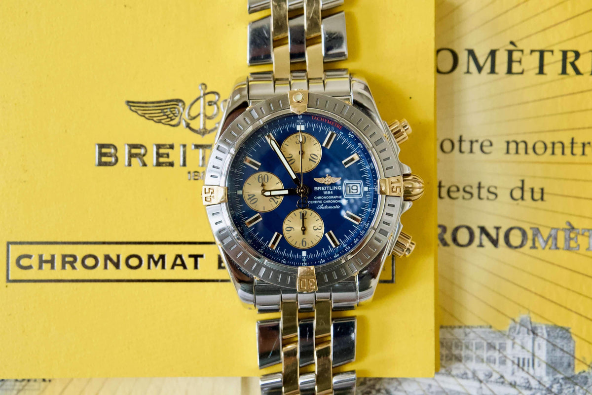 SOLD OUT: Breitling Chronomat Evolution B13356 Two Tone 44mm Box and Papers B1335611 - WearingTime Luxury Watches