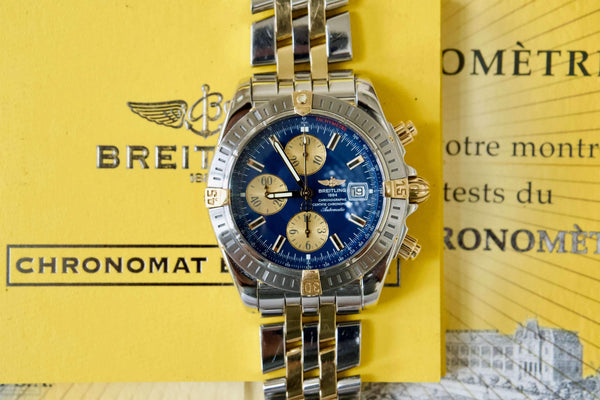 SOLD OUT: Breitling Chronomat Evolution B13356 Two Tone 44mm Box and Papers B1335611