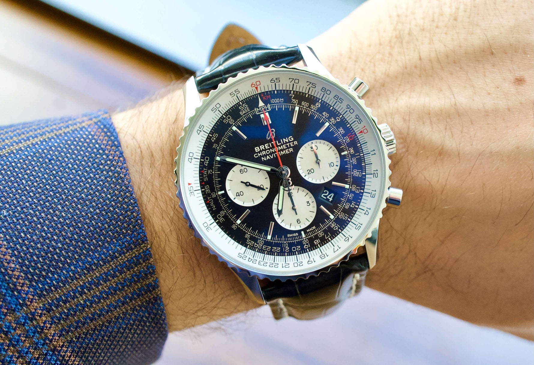 SOLD OUT: Breitling Navitimer 1 B01 01 Chronograph 46mm Automatic AB0127 Box - WearingTime Luxury Watches